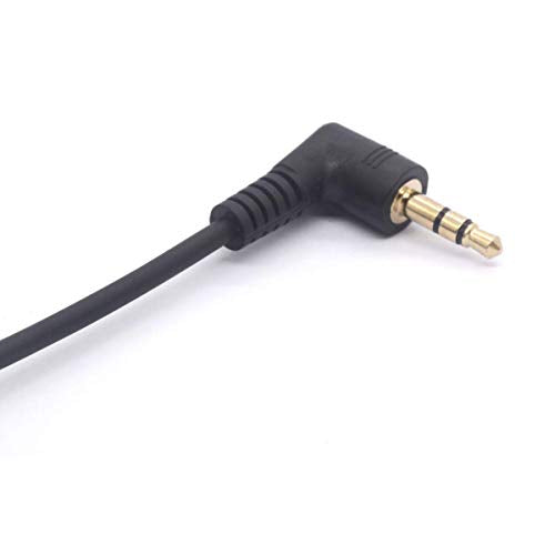 Coiled 3.5mm Audio Cable (1meter) | 90 Degree 3.5 TRS Headphone Adaptor Aux Stereo Extension Cord