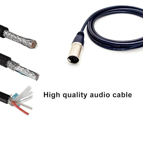 5 Pin XLR Microphone Cable, XLR Connector, Balanced Male to Female Connections for Microphone and Audio Interface (5 Meter/16.4Ft)