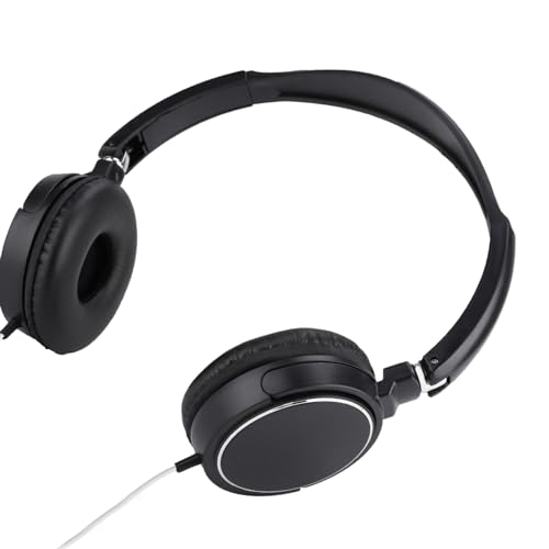 Dioche Foldable Noise Cancelling Headphones, Over-Ear Wired Headset with Stereo HiFi Sound, Compact Lightweight Design for Travel Office Home Use, 3.5mm Blue
