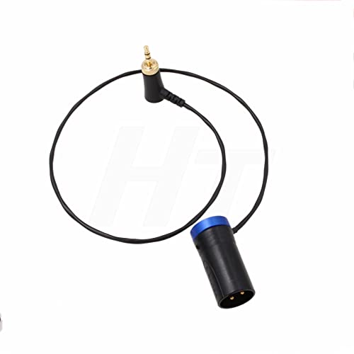 Audio Cable Locking 3.5mm XLR 3 Pin for Sennheiser G4 Sony UWP Wireless Receiver to Sony FX9 Camera Sound Devices Mixer, Low-Profile Right Angle 20" Blue
