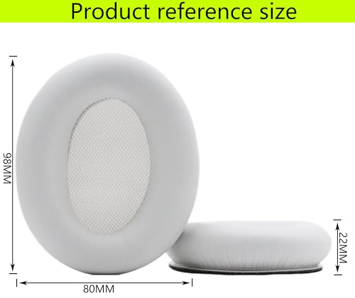 Replacement Ear Pads Compatible with Srhythm Version NC35 White | Also suitable for Srhythm version NC25 Headphone Memory foam/protein leather ear pads and earmuffs - color: White