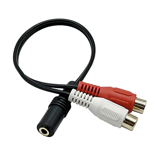 2Pack 3.5mm Female to Dual RCA Female Phono Stereo Splitter Cable; 3.5 Jack Socket F to 2RCA F Audio Adapter Extender Cord Cable