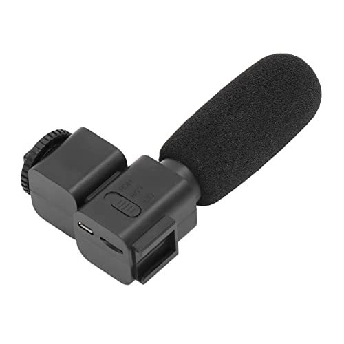 ASHATA Universal Camera Microphone, Video Microphone with Shock Mount, Unidirectional Stereo Camera Recording Mic for Studio Recording, Home Recording, Podcasting and Streaming