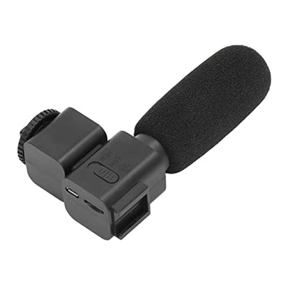ASHATA Universal Camera Microphone, Video Microphone with Shock Mount, Unidirectional Stereo Camera Recording Mic for Studio Recording, Home Recording, Podcasting and Streaming
