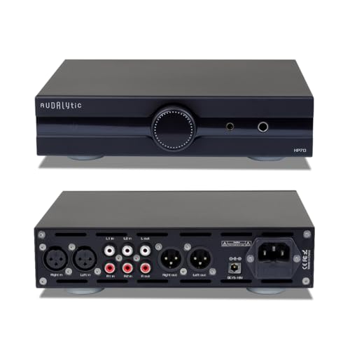 Gustard Audalytic HP70 Fully Balanced Discrete Headphone Amplifier, LME49720 Dual OP-Amps Class A Amp, 2xRCA/XLR Input 4.4mm Balanced/6.35mm Single-End Headphone/Rear XLR Preamplifier (Black) - color: Black