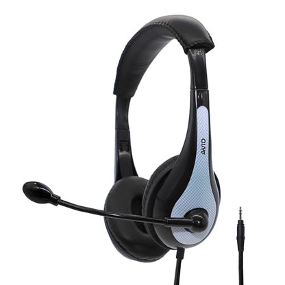 Avid Products AE-36 Headset in White with Adjustable Boom Microphone for School, Classroom, Education, Testing and Assessment (100 Pack) - color: White, size: 100 Pack