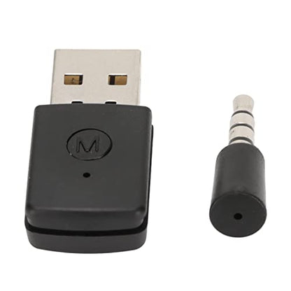 POCREATION Bluetooth USB Adapter for PS5 Gaming, Dual Mode Wireless Audio Transmitter Receiver, Plug & Play Bluetooth Dongle for Console Voice Chat, PS5 Controller, PC, 3.5mm Mic, Long Range