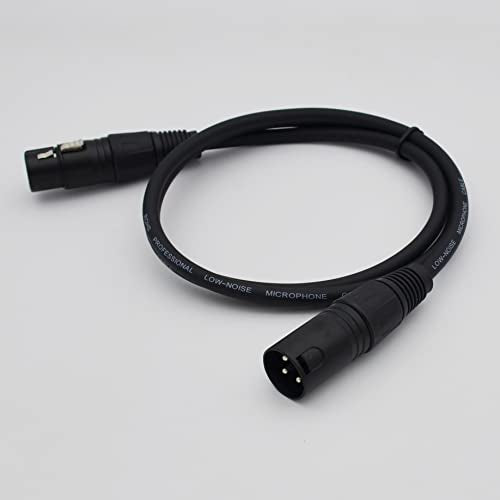 XLR Cable 3ft XLR Male to Female Black Balanced Microphone Cable - 2 Pack - size: 3