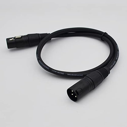 XLR Cable 3ft XLR Male to Female Black Balanced Microphone Cable - 2 Pack - size: 3