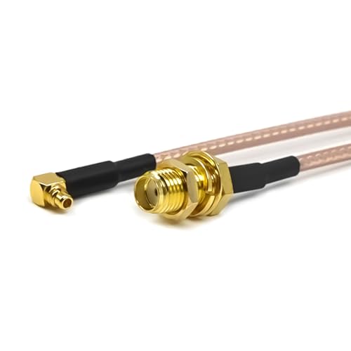 2PCS MMCX SMA Pigtail Antenna Cable, Right Angle MMCX Male to SMA Female Coaxial Cable, RG316 Low Loss 6Inch(15cm) 90 Degree MMC X to SMA Extension Jumper for CB Radios,FPV Drone,Router