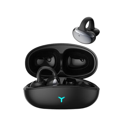 Open Ear Clip Headphones, Bluetooth 5.3 Wireless Earbuds 12H Playtime, DT5.0 Leakproof Stereo Bass, CVC 8.0 Noise Cancelling Mic, IPX5 Waterproof, Secure Comfort Fit for Running, Work, Driving
