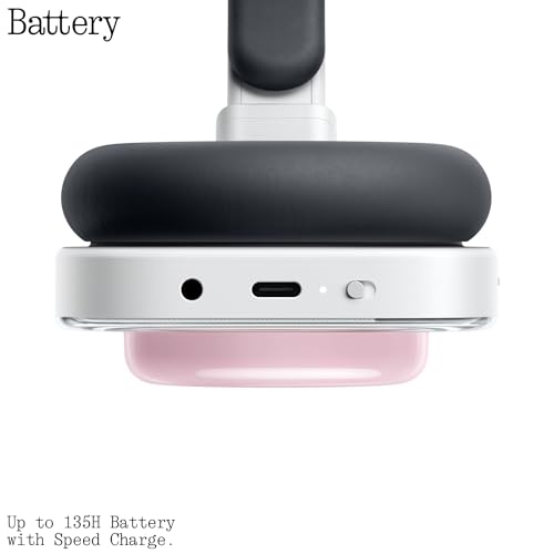 Nothing Headphone (a) 2026 New, Adaptive Active Noise Cancelling Headphones, Wireless Over Ear Bluetooth 5.4 ANC Headset with LDAC Hi-Res, 5 HD Mics Ultra Bass via APP, 135 Hours Playtime, White - color: White