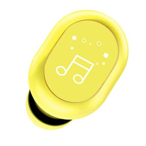 Fabater Single Ear Bluetooth Headset, BT 5.0 3 Hour Playtime Mini Wireless Earbuds, Truck Driver Headset with Touch Control Dual Interconnection IPX4 Sweatproof for Smart Phones PC TV (Yellow) - color: Yellow