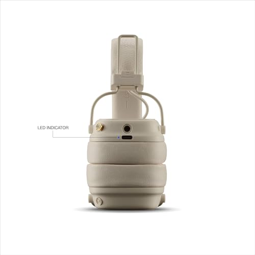Marshall Major V Wireless On-Ear Bluetooth Headphones - 100+ Hr Playtime | Detachable Audio Cable | Microphone for Calls | Lightweight, Foldable Design for Travel - Cream - color: Cream