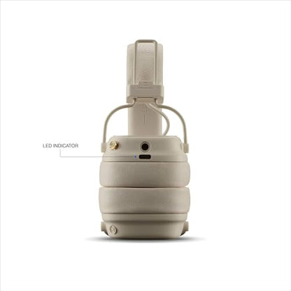 Marshall Major V Wireless On-Ear Bluetooth Headphones - 100+ Hr Playtime | Detachable Audio Cable | Microphone for Calls | Lightweight, Foldable Design for Travel - Cream - color: Cream