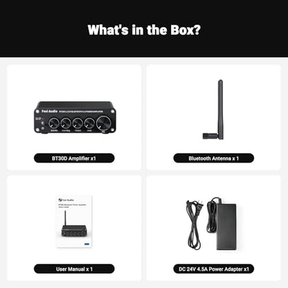 Fosi Audio BT30D Bluetooth 5.0 Stereo Audio Receiver Amplifier 2.1 Channel Mini Hi-Fi Class D Integrated Amp 50 Watt x2+100 Watt for Home Outdoor Passive Speakers/Subwoofer Powered Subwoofer