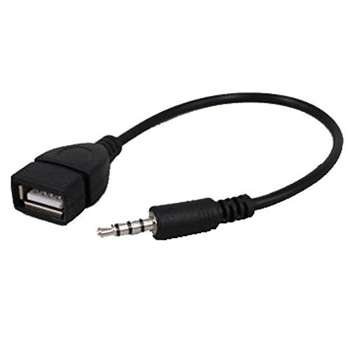 USB Female to 3.5mm Jack Male Audio Converter Adapter (Black)