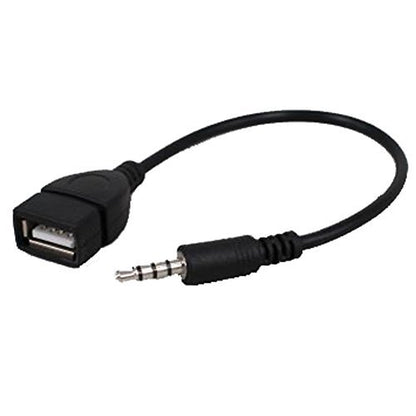 USB Female to 3.5mm Jack Male Audio Converter Adapter (Black)
