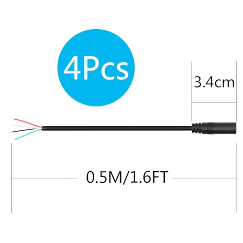 4Pcs 3.5mm Female Plug to 4Pin Bare Wire Open End Cable 1.6FT, TRRS 4 Pole 1/8'' Female Jack Stereo Audio Wire Replacement, for Earphone Microphone DIY Replacement & Repair - color: 3.5mm Female Plug TRRS 4 Pole - 0.5M/1.6FT