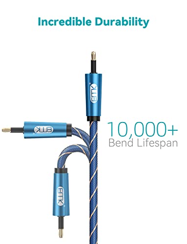 EMK® Toslink to Mini Toslink Digital Optical Audio Cables Nylon Braided S/PDIF Cable Fiber Optic Cables for Home Theater, Sound Bar, TV, PS4, Xbox, PlayStation and More(16.5ft/5m) - size: 16.5ft/5m