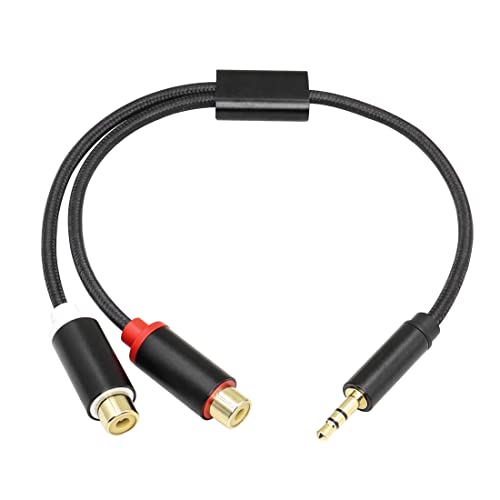 YACSEJAO 3.5mm to RCA Cable 24CM RCA to Aux Cable 3.5mm Male to 2RCA Female Adapter for Headphone, MP3, Tablet, Speaker, HDTV, Phone and More(RCA to 1/8"/24CM) - color: RCA to 1/8"/24CM