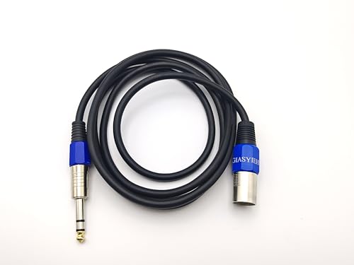 XLR to 1/4 Microphone Cable, Quarter inch 6.35mm TRS Male to XLR 3 Pin Male Balanced Audio Cable for Speakers, Mixers & Mics - 2M