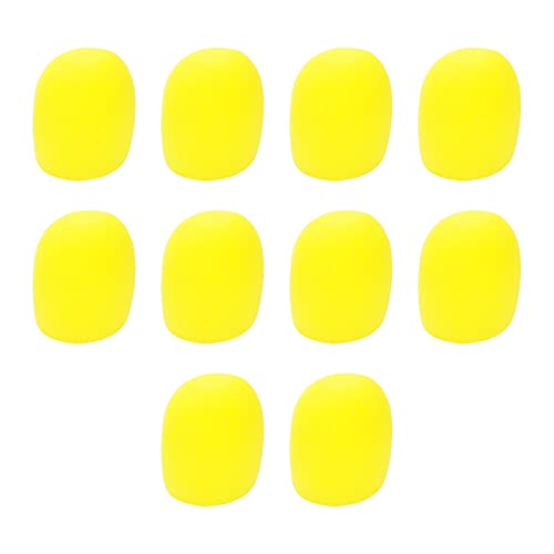 Microphone Foam Cover Yellow Standard Handheld 10Pcs | These 10 yellow soft foam covers fit standard handheld microphones for KTV use. - color: Yellow