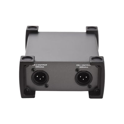 HUIOP 2 Channels Passive DI-Box Unit Hum Eliminator 1/4'' Instrument Direct Box to XLR Professional Impedance Transform Audio Isolator DI Direct Box for Touring and Live Performances