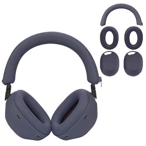 for Sony WH-1000XM6 Case Cover, 3 Sets Silicone Sweat Cover, KONXISA Eeadphones Protective Case for Sony WH-1000XM6 Earpad/Ear/Headband Covers Protector, Washable Sweatproof(Blue) - color: Blue