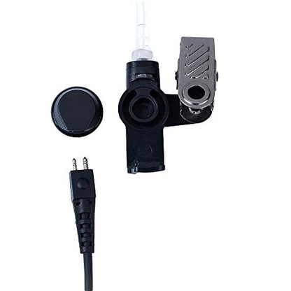 10 PCS CLS1110 Acoustic Tube Surveillance Earpiece/Headset with PTT and Mic for Motorola Walkie Talkie RDM2070d CP200 CP200d CLS1410 CLS1413 CLS1450 Radio - color: Black - 10 Pack