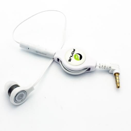 Retractable Mono Earphone Headphone 3.5mm w Mic Compatible with Lenovo Tab Plus 11.5" (2024)/K11 Plus 11.45" (2024)/Tab K10 10.3" (2021), Headset Handsfree Earbud Earpiece Microphone