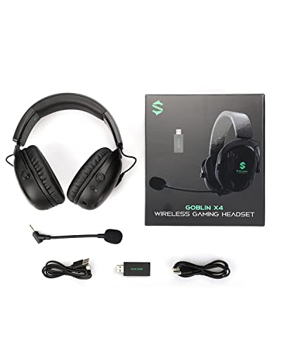 Black Shark Wireless Gaming Headset with Microphone, Bluetooth Xbox Headphone - Fast Connection, No Delay - 2.4GHz USB Headphone with Over Ear Memory Foam for PC, PS5, PS4, Xbox