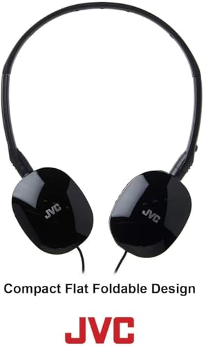 JVC HAS160B FLATS Lightweight Headband Headphones (Black) - color: Black, style: No Mic