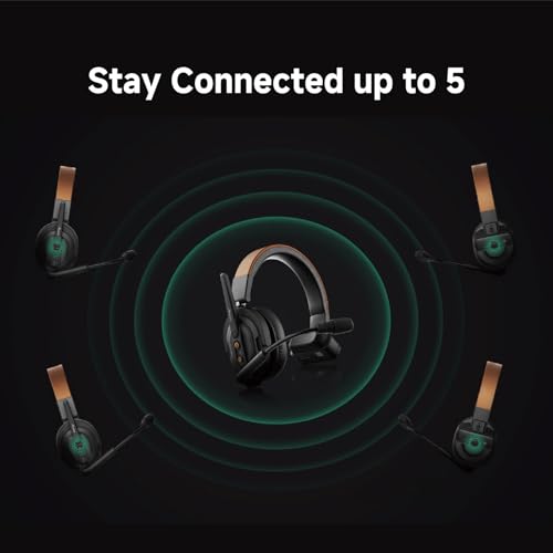 Accsoon Como SE Wireless Headset Intercom System 5-Person Full Duplex 1312ft Team Communication Group Talk, 30+Hour Battery Life
