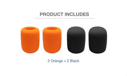 4-Pack Foam Mic Cover Compatible with FIFINE Karaoke Microphone, FIFINE UHF Dual Channel Wireless Handheld Microphone MAONO USB/XLR Podcast Dynamic Microphone HD300T, Windscreen Pop Filter