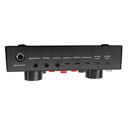 V8S Microphone USB Rechargeable DSP External Mixer Karaoke 3.5Mm Interface Sound Card Portable Live Broadcast Stereo, Black, 500366341