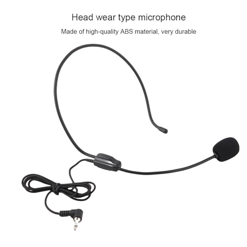Mini Wired Condenser Microphone, Headset with 3.5mm Jack | Head Wear Microphone for Teachers, Lightweight ABS, Unidirectional Pickup, for Presentations and Voice Amplifiers