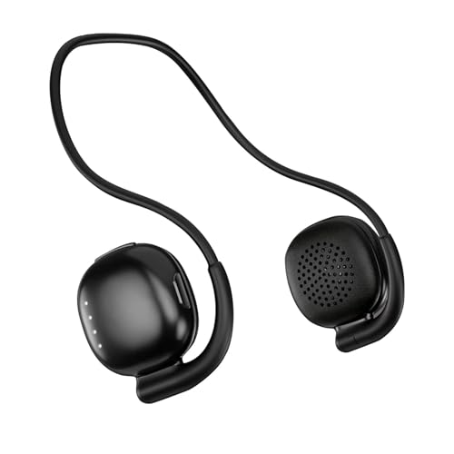 CHUYI Wireless Earphone Over Ear Wireless Bluetooth Headphones Behind The Head, Foldable Wireless Stereo Wrap Around Head Headset On-Ear Earphones for Workout Office Walking, 23Hrs Music Time (Black)