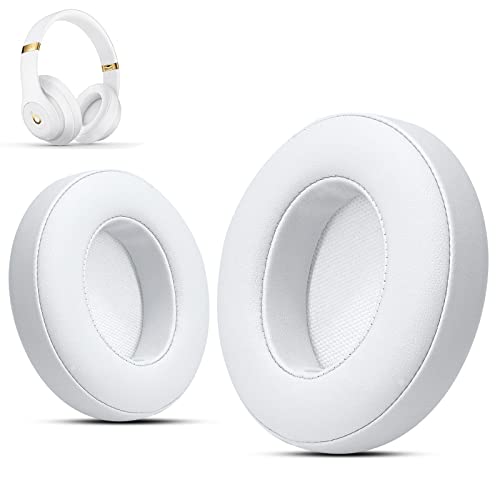 Replacement Ear Pads for Beats Studio 3 & Studio 2, Upgraded Beats Studio 3 Replacement Parts and Beats Headphones Accessories, Compatible with B0500 B0501 Wired/Wireless Models, White - color: White