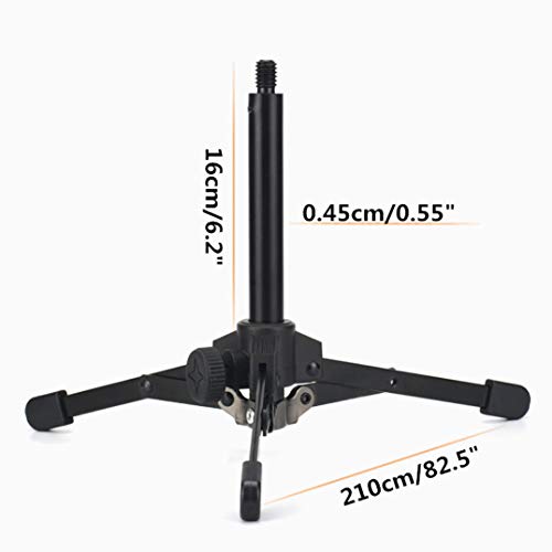 Foldable Tripod Desktop Microphone Stand Holder include Microphone clip Phone clip - color: 1