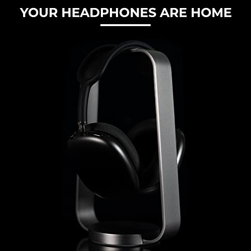 HumanCentric Aluminum Headphone Stand, Space Gray | Weighted Desk Headset Holder with Silicone Pad, Compatible with Most Headphone Sizes & Brands