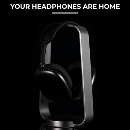 HumanCentric Aluminum Headphone Stand, Space Gray | Weighted Desk Headset Holder with Silicone Pad, Compatible with Most Headphone Sizes & Brands