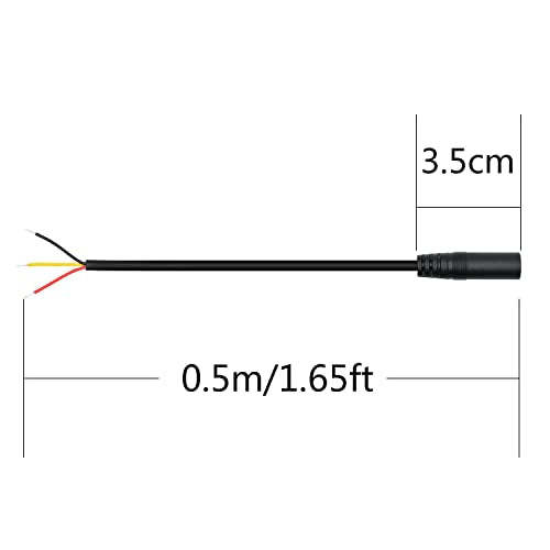 3.5mm Female Plug to 3Pin Bare Wire Open End Cable 1.6FT, TRS 3 Pole 1/8'' | 3.5mm Plug Stereo Audio Wire, Auxiliary Audio Connector Jack, for 3.5mm Earphone Microphone DIY Cable Repair - 4Pcs - color: 3.5mm Female Plug TRS 3 Pole - 0.5M/1.6FT
