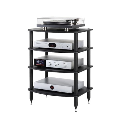 Pangea Audio Vulcan Four Shelf Audio Rack, Media Stand, and Components Cabinet 4 Shelf Black - color: 4 Shelf Black