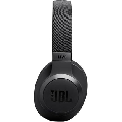 JBL Live 770NC - Wireless Over-Ear Headphones with True Adaptive Noise Cancelling with Smart Ambient, Up to 65 Hours of Battery Life, Comfort-fit Fabric Headband & Carrying Pouch (Black) (Renewed) - color: Black