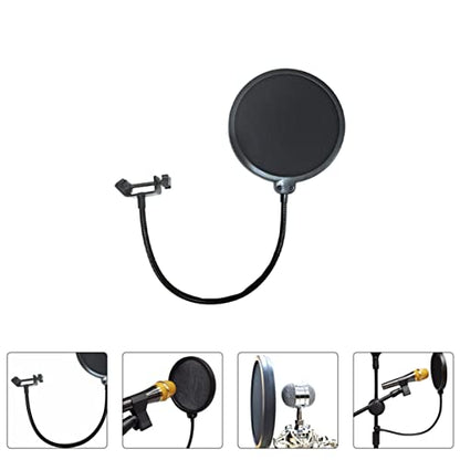 Double Layer Microphone Mic Shield with Swivel Mount for Recording
