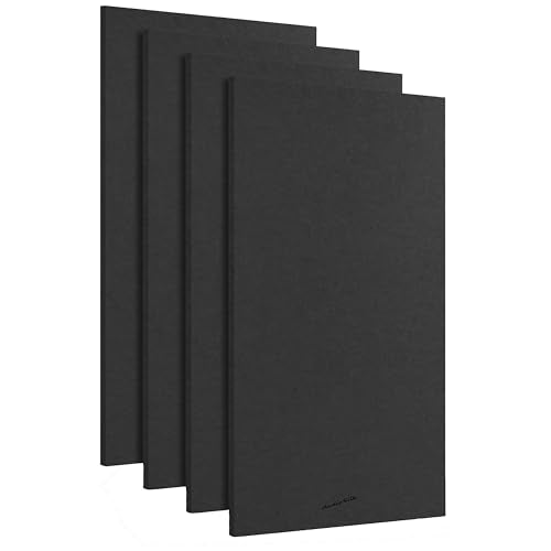 Acoustic Panels, 4 Pack ROOM KIT, Large, 46" x 23", Black - color: Black, size: 4 Panels - ROOM KIT