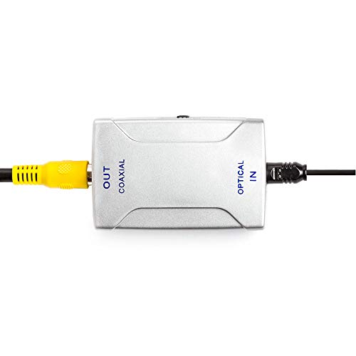 Optical Toslink Jack to Coaxial RCA Jack Digital Audio Converter, Audio Converter for Cable Receivers - Silver - size: Toslink Jack(in) to RCA Jack(out)