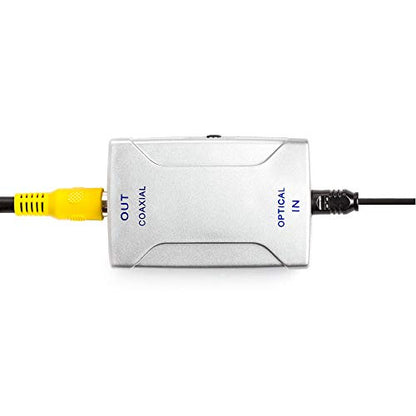 Optical Toslink Jack to Coaxial RCA Jack Digital Audio Converter, Audio Converter for Cable Receivers - Silver - size: Toslink Jack(in) to RCA Jack(out)