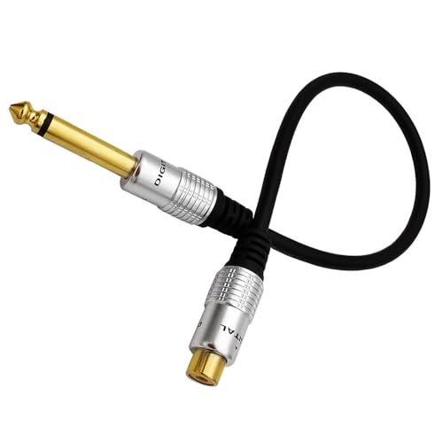 6.35mm to RCA, RCA to 1/4 Mono TS Cable, Gold Plated 6.35mm Mono Male to Female Audio Interconnect Cable 1Feet/30cm - color: 6.35 M to RCA F 0.3M/1Ft